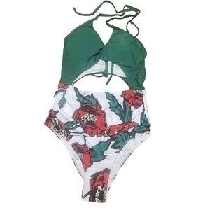 Peddney Floral Halter Top Swim Suit- Size Small - NWOT